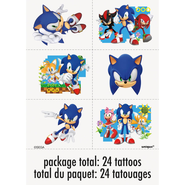Sonic The Hedgehog Tattoos, 24 count