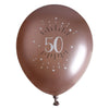 Sparkling Pink 50th Latex Balloons, Set of 6