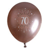 Sparkling Pink 70th Latex Balloons, Set of 6