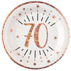 Sparkling Pink 70th Plates, Set of 10