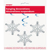 Spiral Decoration - Hanging Snowflake, 3 Count