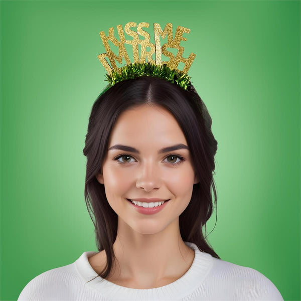 St. Patrick's Day Kiss Me I'm Irish Glitter Headband