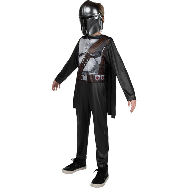 Star Wars Official The Mandalorian Halloween Costume for Kids - Jumpsuit with Cape and 3D Headpiece