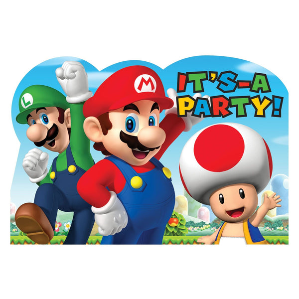 Super Mario Brothers Postcard Invite