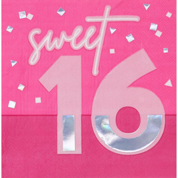 Sweet 16 Lunch Napkins 16 Count