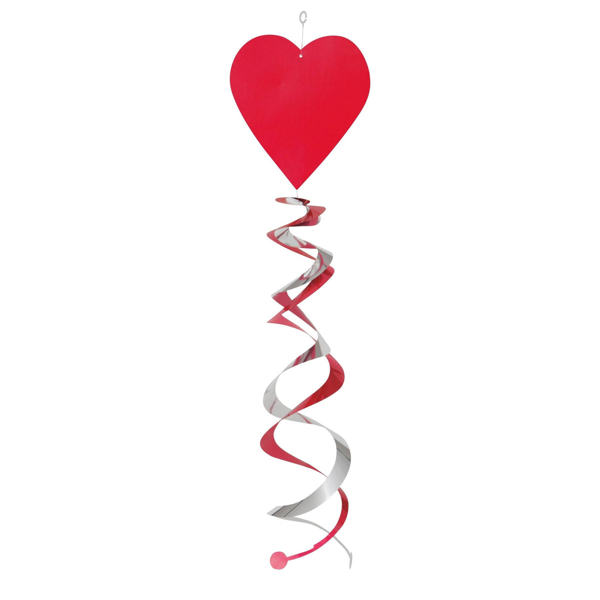 Swirl Decoration - Hanging, Valentine's Day Hearts with Streamers