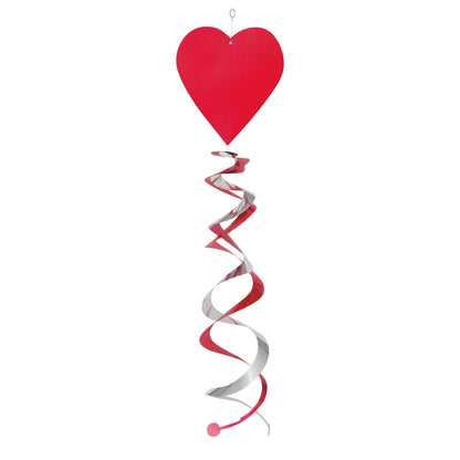Swirl Decoration - Hanging, Valentine's Day Hearts with Streamers