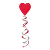 Swirl Decoration - Hanging, Valentine's Day Hearts with Streamers