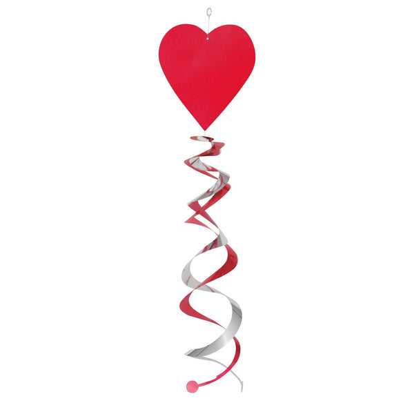 Swirl Decoration - Hanging, Valentine's Day Hearts with Streamers