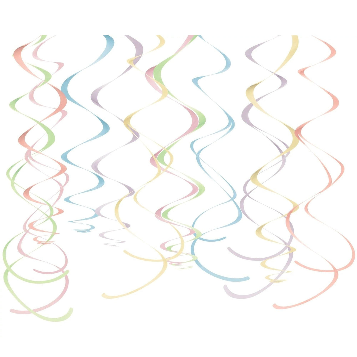Swirl Decoration - Pastel, Plastic, 22", 12 Count