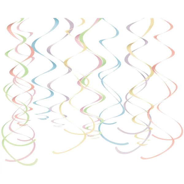 Swirl Decoration - Pastel, Plastic, 22", 12 Count