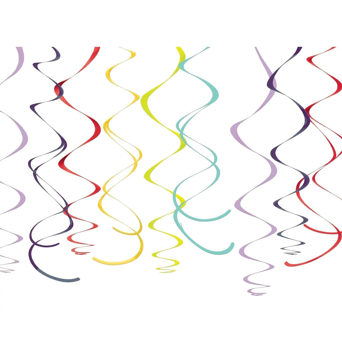 Swirl Decoration - Rainbow, Plastic, 22", 12 Count