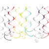 Swirl Decoration - Rainbow, Plastic, 22", 12 Count