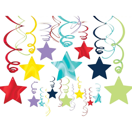 Swirl Decoration - Rainbow, Shooting Stars Mega Value Pack, 30 Piece