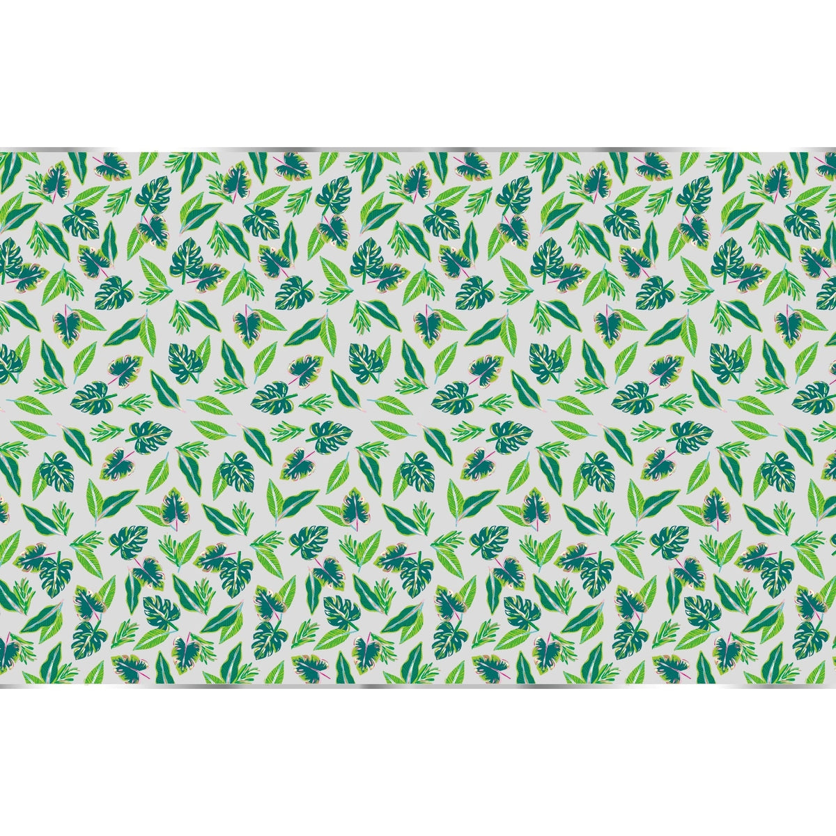 Table Cover - Foil, Tropical Leaves, 54" x 84"