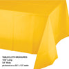 Table Cover Plastic 1 Count 54 x 108 School Bus Yellow