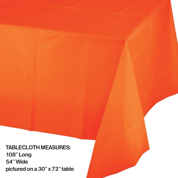 Table Cover Plastic 1 Count 54 x 108 Sunkissed Orang
