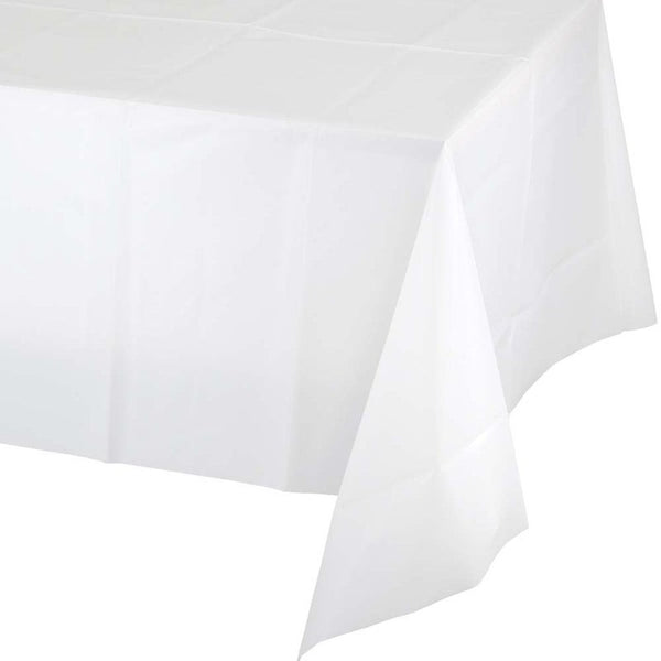 Table Cover Plastic 1 Count 54 x 108 White