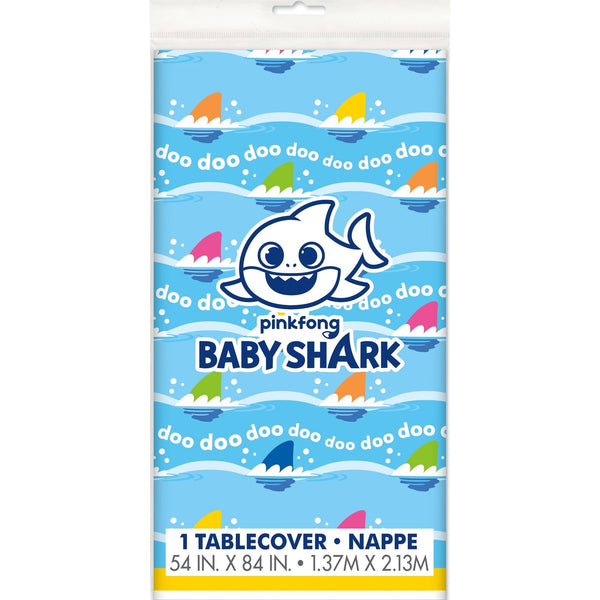 Baby Shark Rectangular Plastic Table Cover, 54” X 84”
