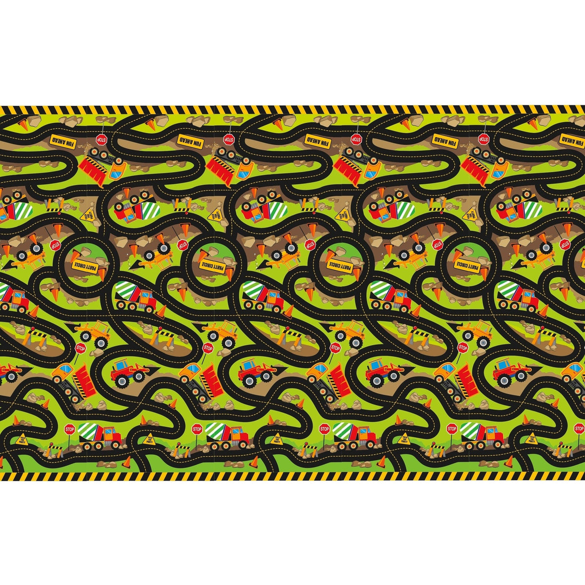 Table Cover - Plastic, Construction Party, 54" x 84"