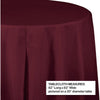 Table Cover Plastic Octagonal Round 1 Count 82" Burgundy