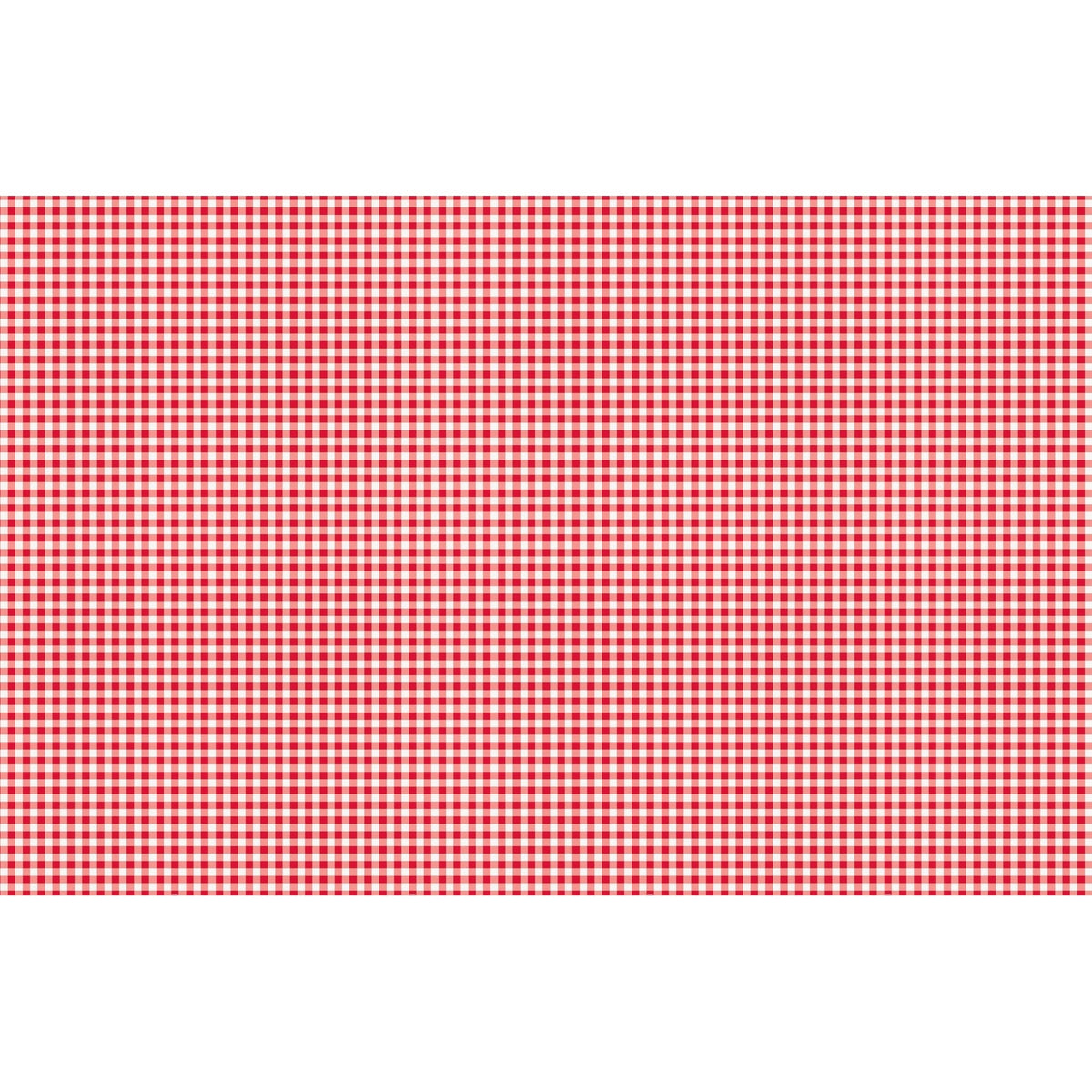 Table Cover - Plastic, Red Gingham, Rectangular, 54" x 108"