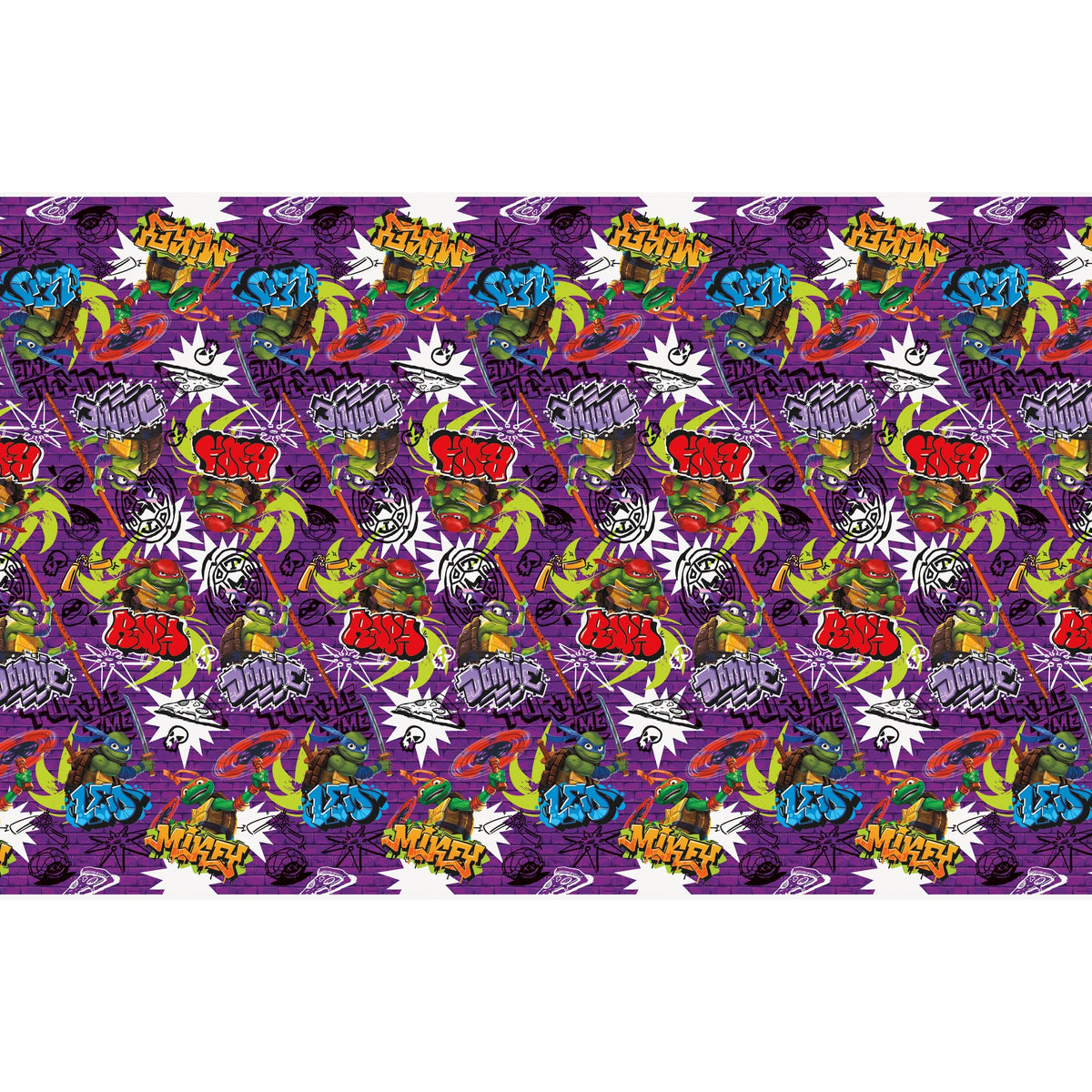Table Cover - Plastic, TMNT Mutant Mayhem, 54 x 84"