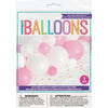 Table Runner - Balloon Garland, Pink, White & Gold with Foil Confetti Cutouts