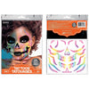 Tattoos - Face, Glowing Bright Colorful Skull, Temporary, 10 Count