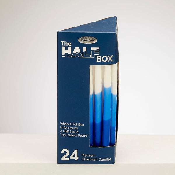 The Half Box 24 Pack Chanukah Candles-Blue Tri-Color