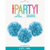 Tissue Puff Decorations – 9" 3-Pack – Powder Blue