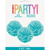 Tissue Puff Decorations – 9" 3-Pack – Terrific Teal
