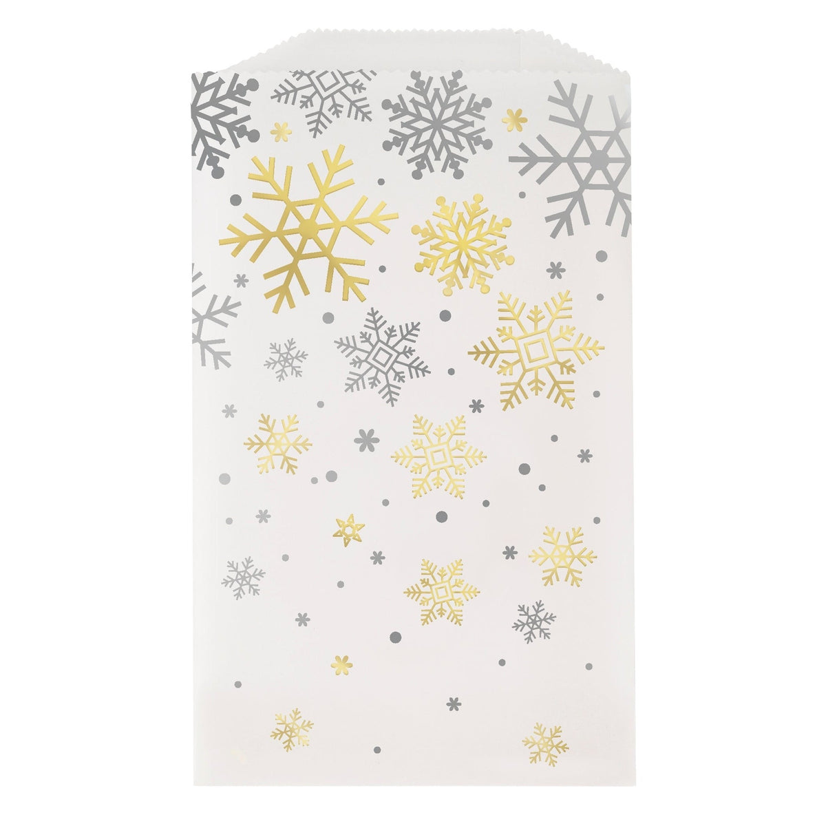 Treat Bags - Silver and Gold Snowflake, 8 Count