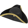 Tricorner Pirate Hat with Pleated Trim