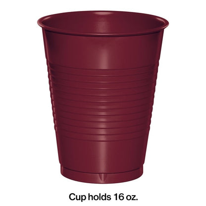 Tumbler 16 oz Plastic 20 Count Burgundy