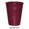 Tumbler 16 oz Plastic 20 Count Burgundy
