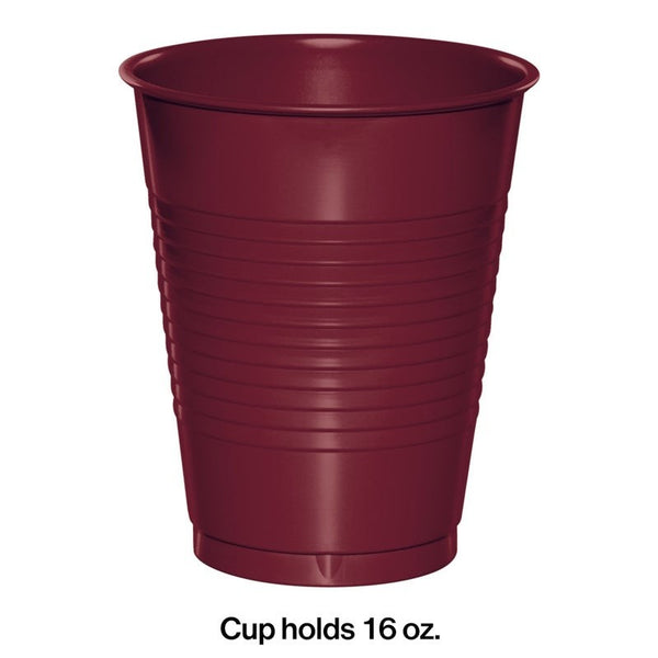 Tumbler 16 oz Plastic 20 Count Burgundy