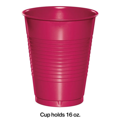 Tumbler 16 oz Plastic 20 Count Hot Magenta
