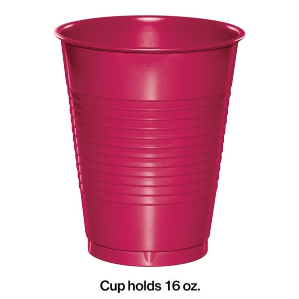 Tumbler 16 oz Plastic 20 Count Hot Magenta