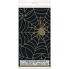 Unique Black and Gold Spider Web Halloween Plastic Tablecloth, 84" X 54"