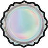 Unique Hauntings Scalloped-Shaped Paper Dinner Plates - 9.25" Pack of 8 - Iridescent Foil Stamping, Ideal for Halloween Treats and Spooky Gatherings