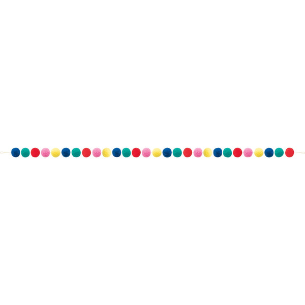Vibrant Christmas 7' Pom Pom Garland