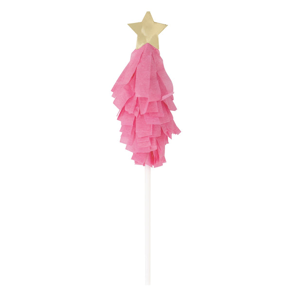 Vibrant Christmas Tree-shaped Cake Toppers, 6 Count