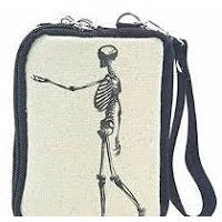 Vintage Print Skeleton Wristlet