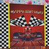 Vinyl Happy Birthday Racing Party Backdrop 4'x6'