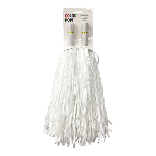 White Cheer Pom Poms, 2 Count