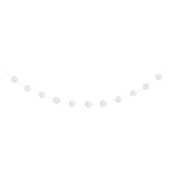 White Honeycomb Ball Garland – 7ft
