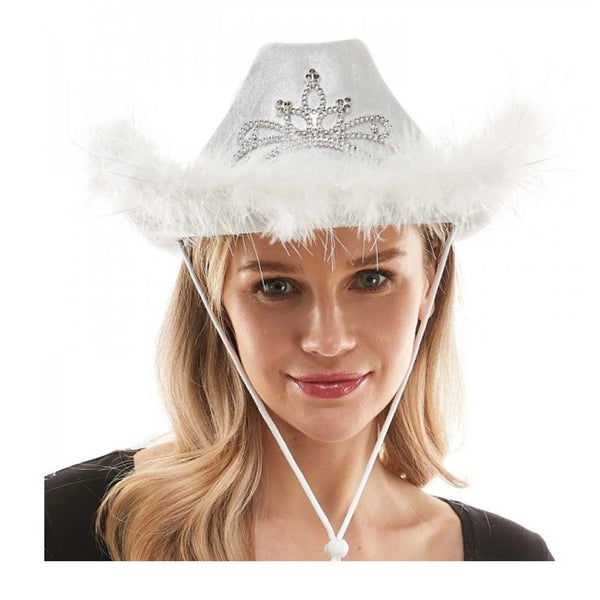 White Light Up Cowboy Hat