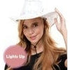 White Neon Light-Up Cowboy Hat