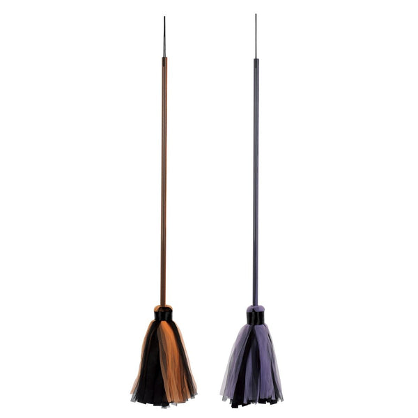 Witch Broom – 1 per - Orange/Black or Purple/Black 37.75"